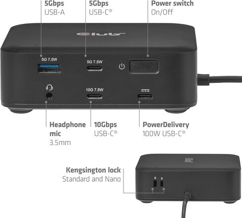 محطة إرساء USB C Displaylink رباعية الشاشة - قاعدة كمبيوتر محمول 12 في 1 4K 60 هرتز HDMI DisplayPort 8K 60 هرتز، شحن PD 100 واط، 2.5 جيجا إيثرنت، محور USB لجهاز MacBook Pro Windows - CSV-2542 in Kuwait
