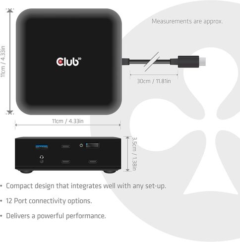 محطة إرساء USB C Displaylink رباعية الشاشة - قاعدة كمبيوتر محمول 12 في 1 4K 60 هرتز HDMI DisplayPort 8K 60 هرتز، شحن PD 100 واط، 2.5 جيجا إيثرنت، محور USB لجهاز MacBook Pro Windows - CSV-2542 in Kuwait