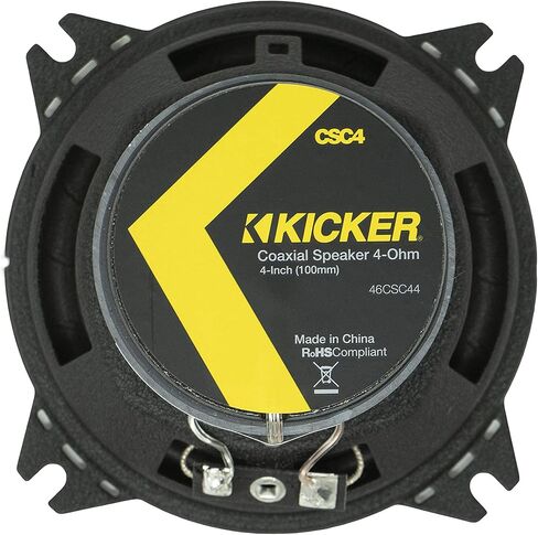 مكبر صوت للسيارة KICKER CS Series CSC4 مقاس 4 بوصات مع مكبرات صوت، أصفر (عبوتان) (متجدد) in Kuwait