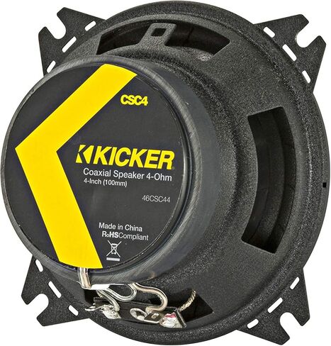 مكبر صوت للسيارة KICKER CS Series CSC4 مقاس 4 بوصات مع مكبرات صوت، أصفر (عبوتان) (متجدد) in Kuwait