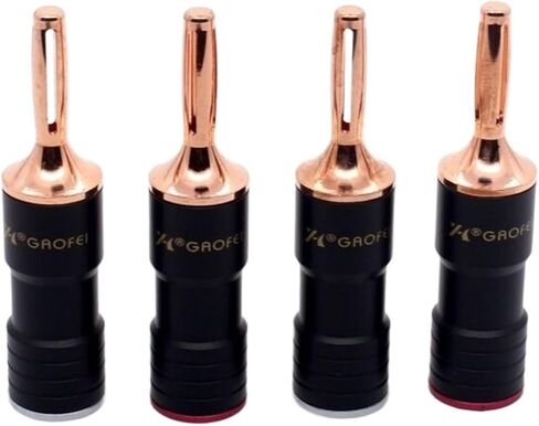 Red Copper Plated Speaker Wire Audio Banana Connector 4pc in Saudi Arabia