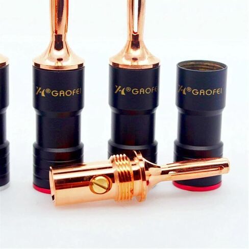 Red Copper Plated Speaker Wire Audio Banana Connector 4pc in Saudi Arabia
