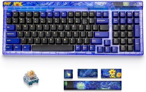 Newmen GM980 Wireless Mechanical Keyboard,Tri-Mode BT5.0/2.4GHz/USB-C Hot Swappable Custom Keyboard,100 Keys Gasket Gaming Keyboards PBT keycaps Pre-lubedTactile Switch, RGB Backlit (Dailuo Switch) in Saudi Arabia