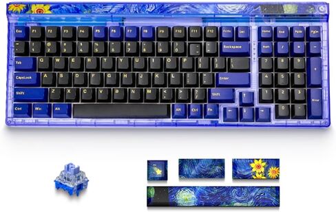 Newmen GM980 Wireless Mechanical Keyboard,Tri-Mode BT5.0/2.4GHz/USB-C Hot Swappable Custom Keyboard,100 Keys Gasket Gaming Keyboards PBT keycaps Pre-lubedTactile Switch, RGB Backlit (Dailuo Switch) in Saudi Arabia