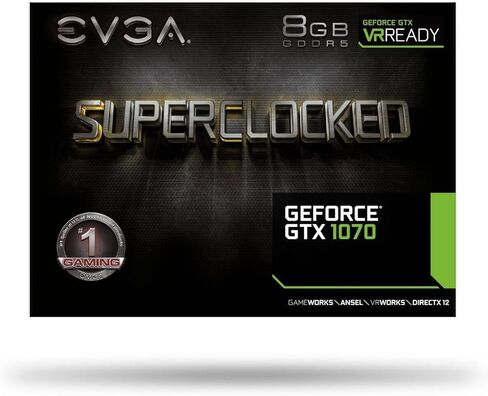 EVGA GeForce GTX 1070 SC GAMING ACX 3.0 الإصدار الأسود، 8 جيجابايت GDDR5 LED، دعم DX12 OSD (PXOC) 08G-P4-5173-KR in Kuwait