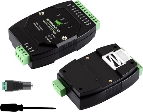 Industrial Isolated 4-CH RS485 Hub, Expands 4-CH RS485 Sub Ports Via 1-CH RS485 Master Port, with Isolation and Signal Relay, 300~460800bps Wide Baud Rate Range, Rail-Mount Support in Saudi Arabia