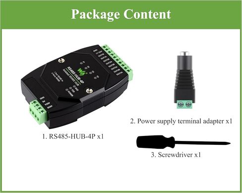 Industrial Isolated 4-CH RS485 Hub, Expands 4-CH RS485 Sub Ports Via 1-CH RS485 Master Port, with Isolation and Signal Relay, 300~460800bps Wide Baud Rate Range, Rail-Mount Support in Saudi Arabia