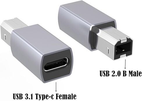 USB B to C Adapter Female to Printer Male Converter Type to Connector Data Sync for Printer Type C Female to USB Male Cable Converter in Saudi Arabia