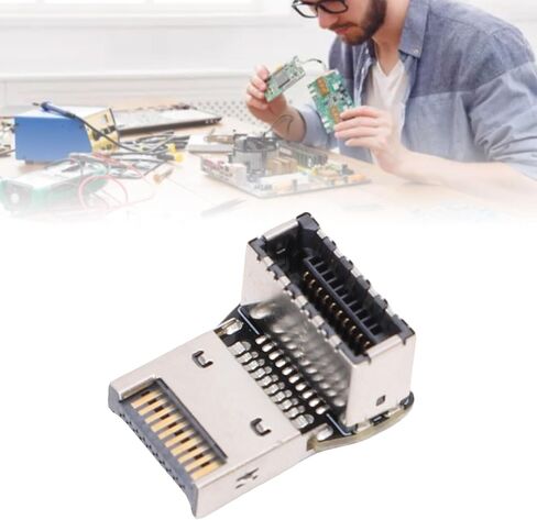 Right Angle USB Type E Adapter, USB3.1 Type E Header Converter, 90 Degree Steering Elbow Header Converter for Computer Motherboard Black (PH76EE-A) in Saudi Arabia