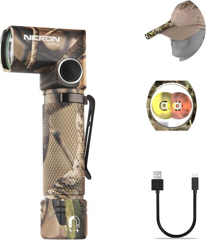 مصباح يدوي أحمر من NICRON B74T، ضوء LED أبيض قابل لإعادة الشحن 700 لومن مع قاعدة مغناطيسية، مشبك، مقاوم للماء IP65 للتخييم، المشي الليلي، الطوارئ in Saudi Arabia