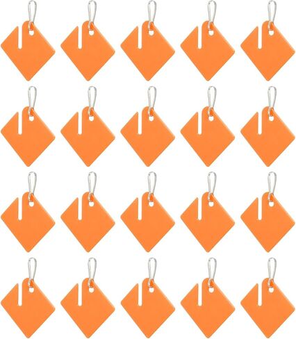 PATIKIL Key Tags Plastic Slotted Tags, 20 Pcs Hanging Tags with Metal Snap Hooks Identify Tags Bulk Key Tags for Key Gym Cabinet Bag, Light Blue in Saudi Arabia