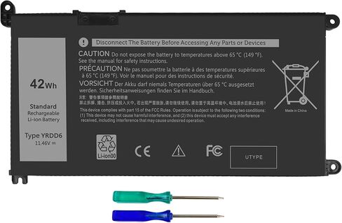 YRDD6 1VX1H استبدال البطارية لديل انسبايرون 5482 5485 7586 3583 5491 5591 5481 3310 2n1 5593 5584 3493 3593 3793 3582 5581 5590 3584 5493 5585 5594 5598 3501 P93G001 VM732 فوسترو 3491 5490. in Kuwait