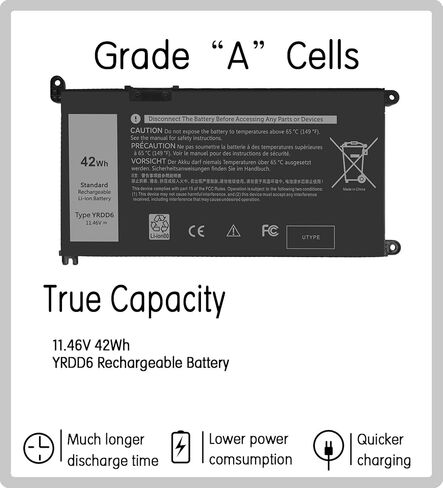 YRDD6 1VX1H استبدال البطارية لديل انسبايرون 5482 5485 7586 3583 5491 5591 5481 3310 2n1 5593 5584 3493 3593 3793 3582 5581 5590 3584 5493 5585 5594 5598 3501 P93G001 VM732 فوسترو 3491 5490. in Kuwait