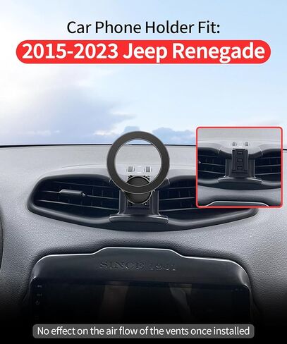 حامل هاتف السيارة لملحقات Jeep Renegade 2015-2023، حامل هاتف يدور 360 درجة متوافق مع MagSafe، حامل الهاتف الخلوي لا يؤثر على فتحة الهواء in Saudi Arabia
