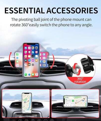 حامل هاتف السيارة لملحقات Jeep Renegade 2015-2023، حامل هاتف يدور 360 درجة متوافق مع MagSafe، حامل الهاتف الخلوي لا يؤثر على فتحة الهواء in Saudi Arabia