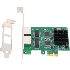 بطاقة شبكة جيجابت مزدوجة المنفذ، 2 × محول إيثرنت سلكي RJ45 PCIe مع موصلات مطلية بالذهب ومبدد حرارة، لأجهزة الكمبيوتر المكتبية مع وحدة التحكم in Saudi Arabia