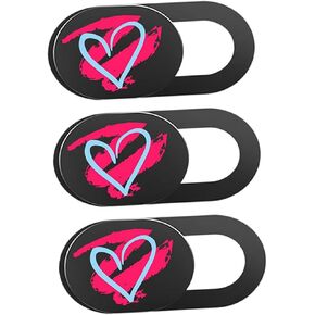 jojofuny 3PCS الكرتون نمط القلب الكمبيوتر المحمول اللوحي غطاء الخصوصية كاميرا ويب لاصقة لتعزيز الأمن تصميم لطيف للبنين والبنات والمراهقين in Kuwait