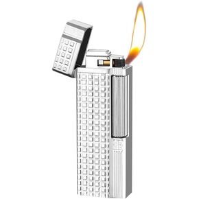 ولاعات لهب ناعمة ولاعة سجائر لهب تقليدية، ولاعة غاز البيوتان، قابلة لإعادة الملء، جيدة للسيجار والتخييم في الهواء الطلق والمشي لمسافات طويلة وصيد الأسماك وشمعة المغامرة (أسود أنيق) in Kuwait