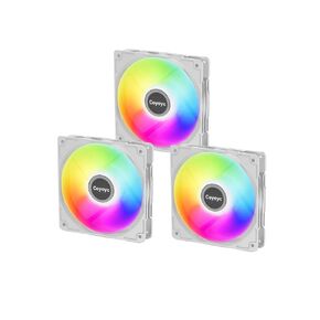 3PCS 120MM Case Fan PC Colorful Cooler Fans FDB Bearing Computer Fans Low-Noise Bearing Forward & Reverse Blade Design 1200 RPM RGB for Cooler Master Cases Radiators System (Black-3PCS) in Saudi Arabia