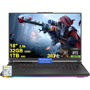 لاب توب ASUS ROG Strix G18 G815 للألعاب بتقنية الذكاء الاصطناعي | 18 بوصة 2.5 كيلو IPS 240 هرتز (100% DCI-P3، 500nits) | Intel Core Ultra 9 275HX | 64 جيجابايت DDR5 2 تيرابايت SSD | GeForce RTX 5070 | RGB بإضاءة خلفية Wi-Fi 7 Win11 Pro مع ملحق DLCA in Kuwait