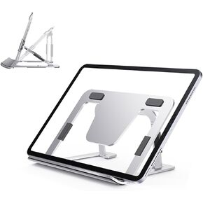 Portable Monitor Stand for Desk, Drawing Tablet Stand Ergonomic 8-Level Adjustable Height Travel Foldable Aluminum Alloy Desktop Tablet Holder for Home,Office or Travel in Saudi Arabia