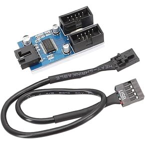 9Pin USB رأس أنثى 1 إلى 2 أنثى تمديد بطاقة USB2.0 الفاصل موصلات الكابلات لمهايئ اللوحات الأم مضاعفات in Kuwait