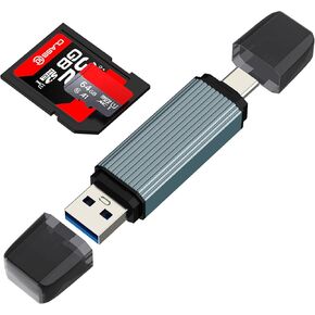 SD Card Reader USB C Adapter Micro SD Memory Stick for iPhone 17 16 15 Pro Max (2in2) Camera Accessories Port Flash Drive Slot Transfer Android Laptop Adaptor External MacBook Portable Multiport Hub in Saudi Arabia