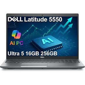 Dell Latitude 5550 5000 Business AI PC Laptop (15.6" FHD, Intel 12-Core Ultra 5 125U (> i7-1355U), 16GB DDR5 RAM, 256GB SSD), Backlit, Fingerprint, 1080p IR Webcam, 2X Thunderbolt 4, Win 11 Pro in Kuwait