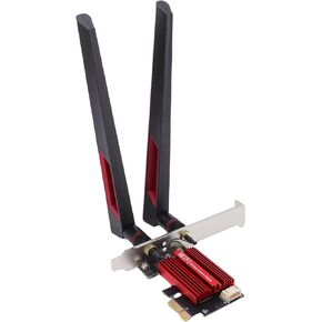 PUSOKEI WiFi 7 PCIe Card, Tri - Band 6400Mbps Desktop Wireless Adapter with Bluetooth 5.4 & 10dBi Antenna for Gaming, VR and PC Upgrade in Kuwait