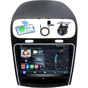 Car Radio for Dodge Journey 2011-2019: [8 Core 4G+64G] 9" 1280*800 HD Touchscreen Stereo with Wireless Carplay Android Auto 5G WiFi GPS Navigation Bluetooth FM AM RDS DSP 36-EQ SWC 1080P Backup Camera in Kuwait