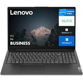 كمبيوتر محمول Lenovo V15 Gen 2 Business بشاشة 15.6 بوصة FHD مضادة للتوهج (Intel Celeron N4500، 16GB DDR4، 512GB PCIe SSD، Intel UHD Graphics، WiFi، كاميرا ويب HD، RJ-45، HDMI، لوحة مفاتيح إنجليزية (المملكة المتحدة)، Win 11 Pro) in Kuwait