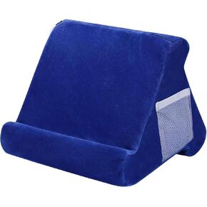 Linen-Cotton Pillow Tablet Phone Holder – Soft Foam Cushion Stand with Side Pocket, Compatible with 4-13 Inch iPad/Kindle/iPhone, Hands-Free for Home/Office/Travel (Black) in Saudi Arabia