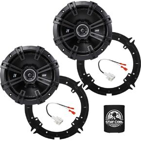 مكبرات صوت KICKER مقاس 6.5 بوصة لمجموعة ترقية Kia Forte 2019-2024 - زوج من سلسلة DS مع محولات وحزام، مكبر صوت محوري 6 1/2 أمامي أو خلفي للسيارة DSC650، 43DSC6504 in Kuwait