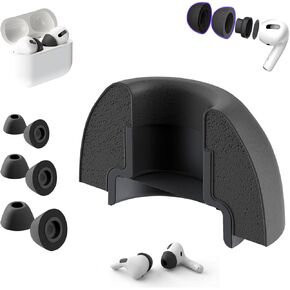 أطراف أذن بديلة من إسفنج الذاكرة AirFoams Pro Ultra V5.0 لأجهزة AirPods Pro 1 و2 - لون أسود، ناعمة، آمنة ومريحة، إلغاء الضوضاء، صوت أفضل، استبدال مدى الحياة (3 أزواج - S/M/L) in Kuwait