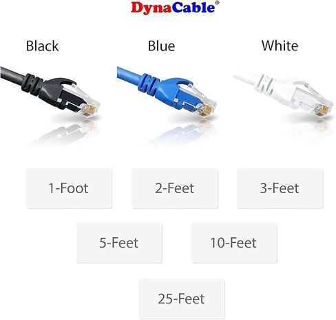 1 سلك تصحيح Cat6 Ethernet - مدرج في قائمة UL، كابل نحاسي صلب لشبكة LAN بموصلات 24AWG RJ45، أقصى سرعة 10 جيجابت في الثانية مثالية لوحدات تحكم ألعاب PS5 Xbox Nintendo Switch | 2 قدم/أسود (5 عبوات) in Kuwait