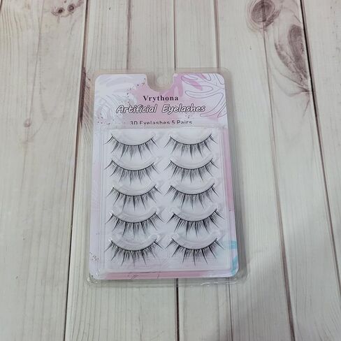 Vrythona Artificial eyelashes – 5-Pack Natural Look Fake Lashes for All-Day Wear – Reusable and Easy to Apply in Saudi Arabia