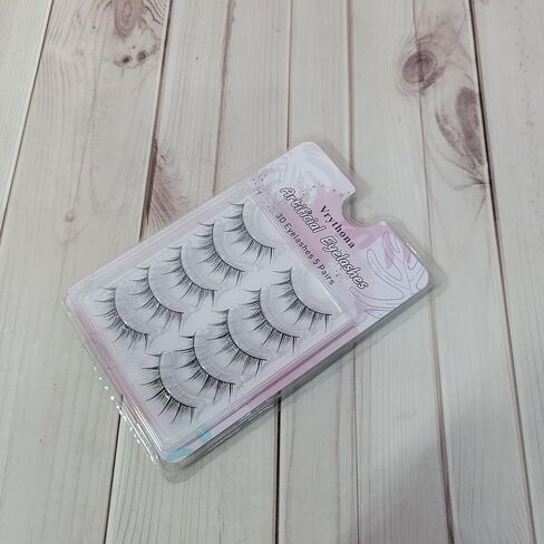 Vrythona Artificial eyelashes – 5-Pack Natural Look Fake Lashes for All-Day Wear – Reusable and Easy to Apply in Saudi Arabia