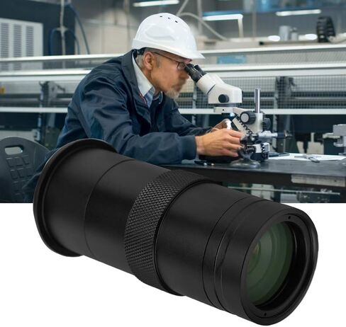 CCD Microscope Camera Lens, 25mm C Mount Lens 8X-100X Zoom Adjustable Magnification Industrial Microscope Accessory and Long Life in Saudi Arabia