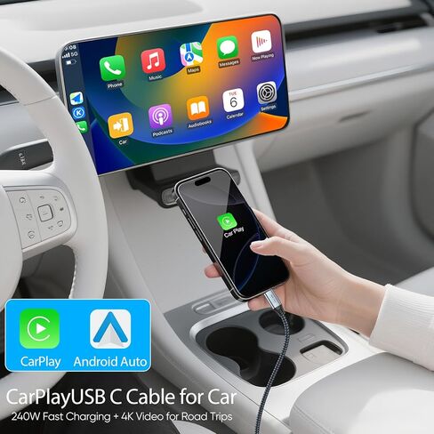 USB C Data Charging Monitor Video Cable 6ft, 4K@144Hz Video/20Gbps Data Transfer /240W Power Charging Type C Cord, USBC 3.2 Gen 2 for Camera,SSD,Portable Monitor,Carplay,Laptop and More in Saudi Arabia