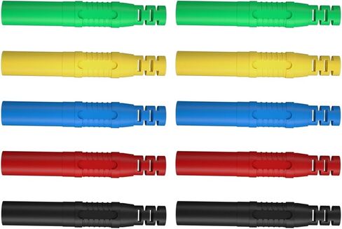 10pcs 4mm Shrouded Banana Solder in line Assembly Test Leads Electrical connectors J.10041(5 colorsx2) in Saudi Arabia