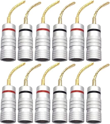 Copper Banana Connector for Audio Speaker Wire Cable 12PCS/Lot Gold Plated Speaker Plugs Audio Connector in Saudi Arabia