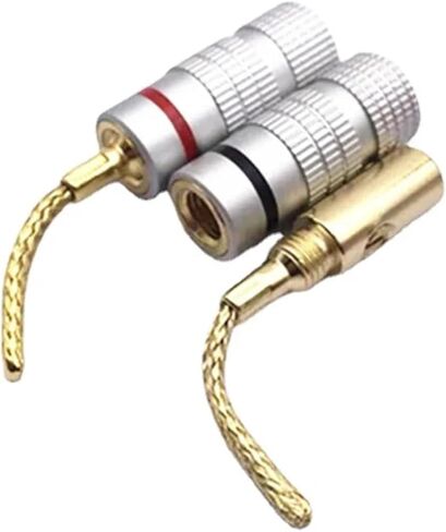 Copper Banana Connector for Audio Speaker Wire Cable 12PCS/Lot Gold Plated Speaker Plugs Audio Connector in Saudi Arabia