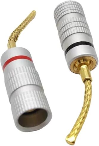Copper Banana Connector for Audio Speaker Wire Cable 12PCS/Lot Gold Plated Speaker Plugs Audio Connector in Saudi Arabia