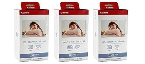 Canon KP-108IN Color ahPJNL Ink and 4 x 6 Paper Set, 108 Count (Pack of 3) in Saudi Arabia