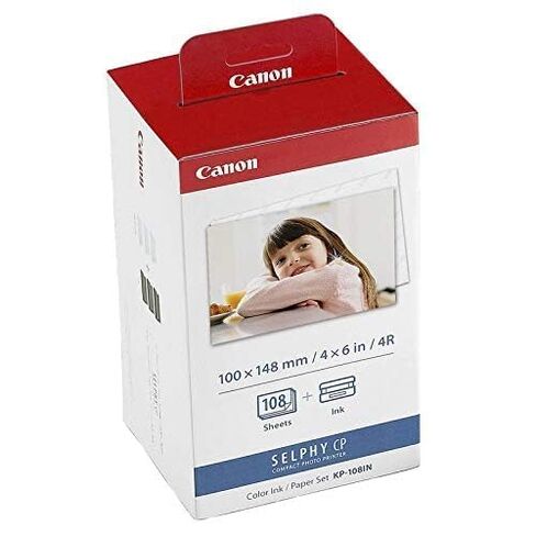 Canon KP-108IN Color ahPJNL Ink and 4 x 6 Paper Set, 108 Count (Pack of 3) in Saudi Arabia