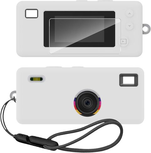 حافظة من السيليكون لسلسلة مفاتيح Kodak CHARMERA الرقمية مع واقي شاشة وحبل لملحقات سلسلة مفاتيح Kodak CHARMERA - (شفاف) in Saudi Arabia