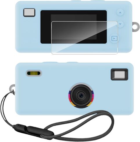 حافظة من السيليكون لسلسلة مفاتيح Kodak CHARMERA الرقمية مع واقي شاشة وحبل لملحقات سلسلة مفاتيح Kodak CHARMERA - (شفاف) in Saudi Arabia