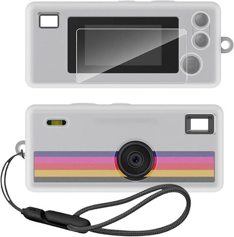حافظة من السيليكون لسلسلة مفاتيح Kodak CHARMERA الرقمية مع واقي شاشة وحبل لملحقات سلسلة مفاتيح Kodak CHARMERA - (شفاف) in Saudi Arabia