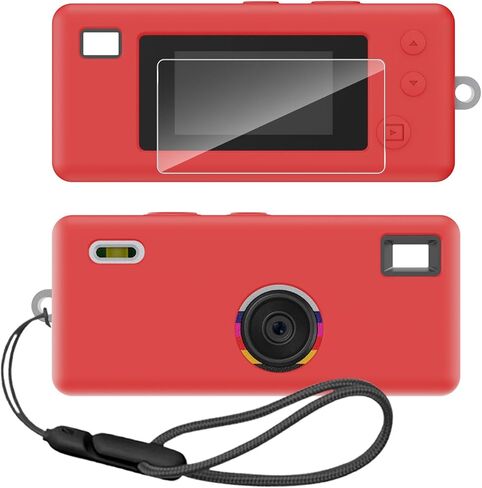 حافظة من السيليكون لسلسلة مفاتيح Kodak CHARMERA الرقمية مع واقي شاشة وحبل لملحقات سلسلة مفاتيح Kodak CHARMERA - (شفاف) in Saudi Arabia