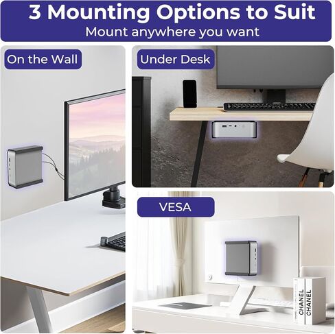 Metal Mini PC VESA Mount for Beelink SER5 Pro, EQi12, SER5 MAX, SER8, SER9 Pro, SER9, SER8 Pro, SER6, EQR6, EQR5, SEi13 Pro, SEi14, Vesa/Wall/Under Desk, Mount for Beelink, with Mounse Pad in Kuwait